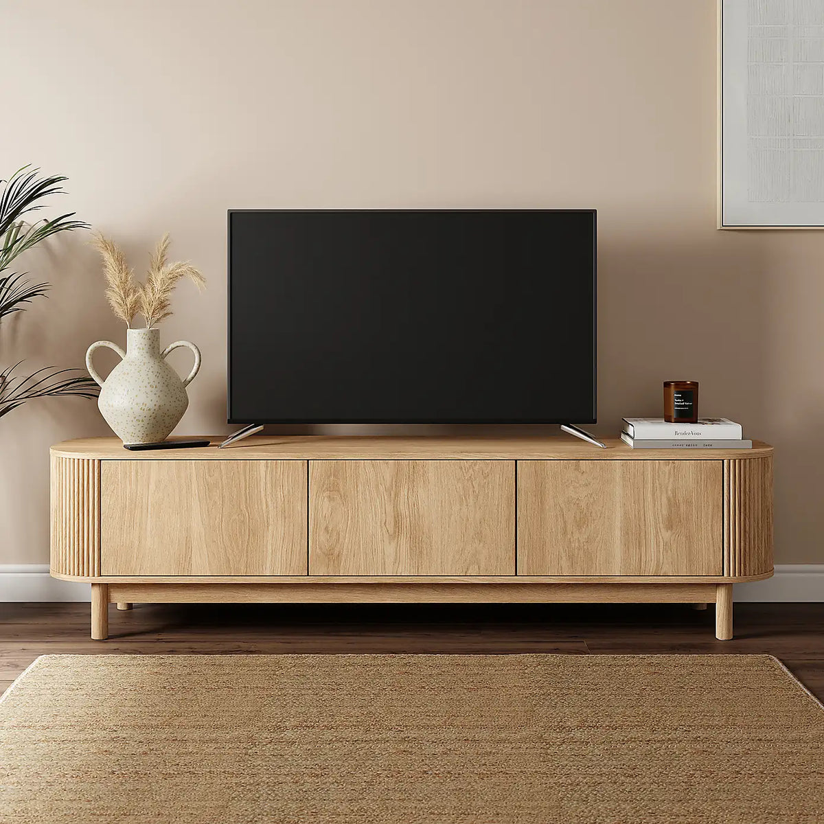 Extra-Wide Wooden TV Unit