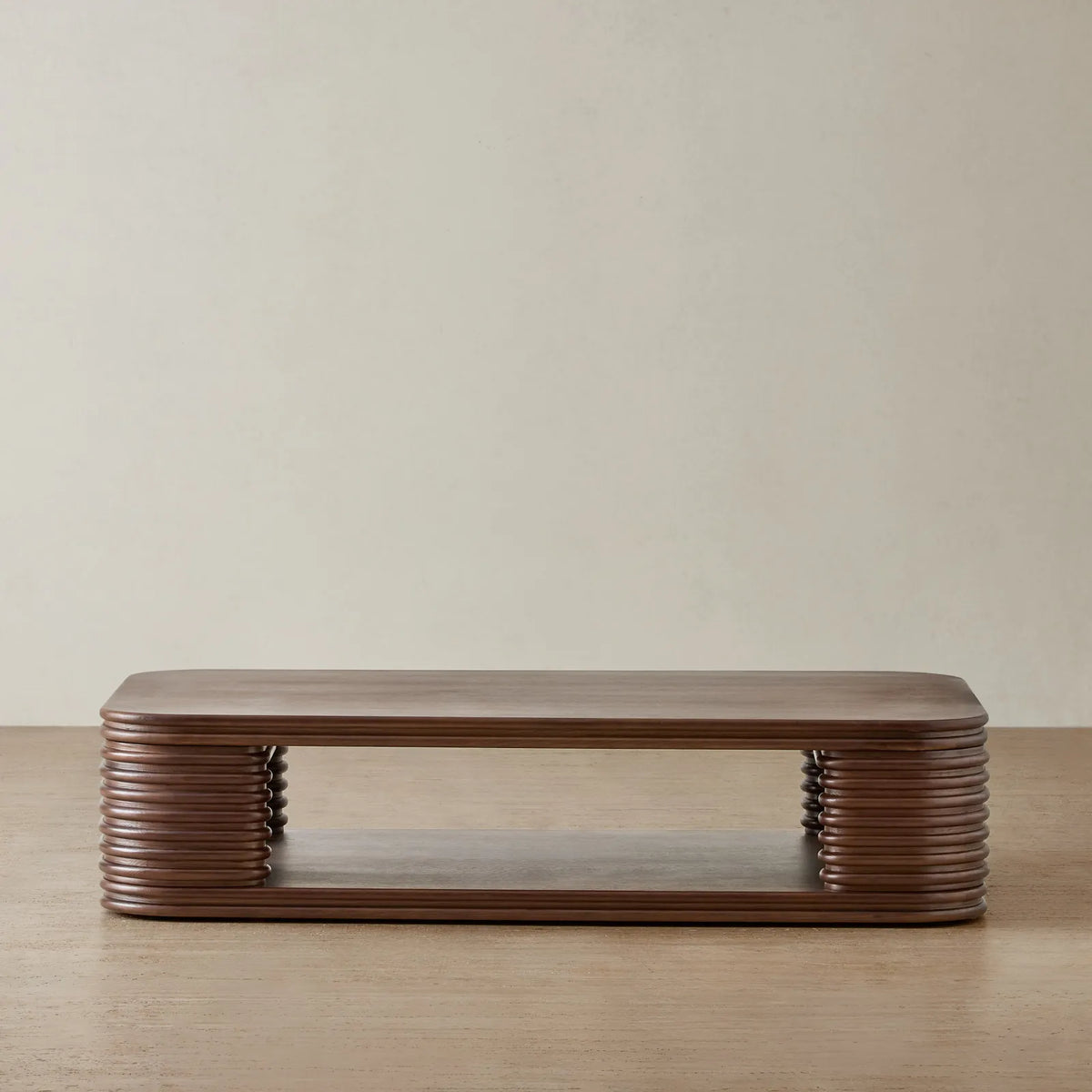 Ophelia Curved Coffee Table – Smoky Walnut — retailer design reference