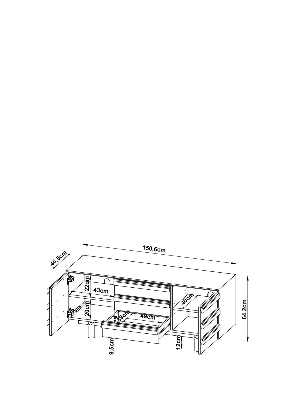 Plinth Large Sideboard in Oak – view 5